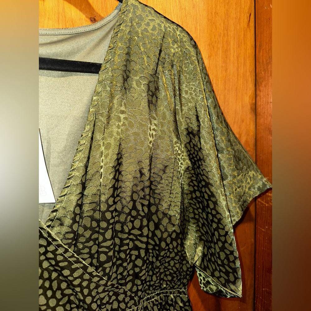 Olive Green Baltic Born Dress With Subtle Animal Print - Picture 5 of 11
